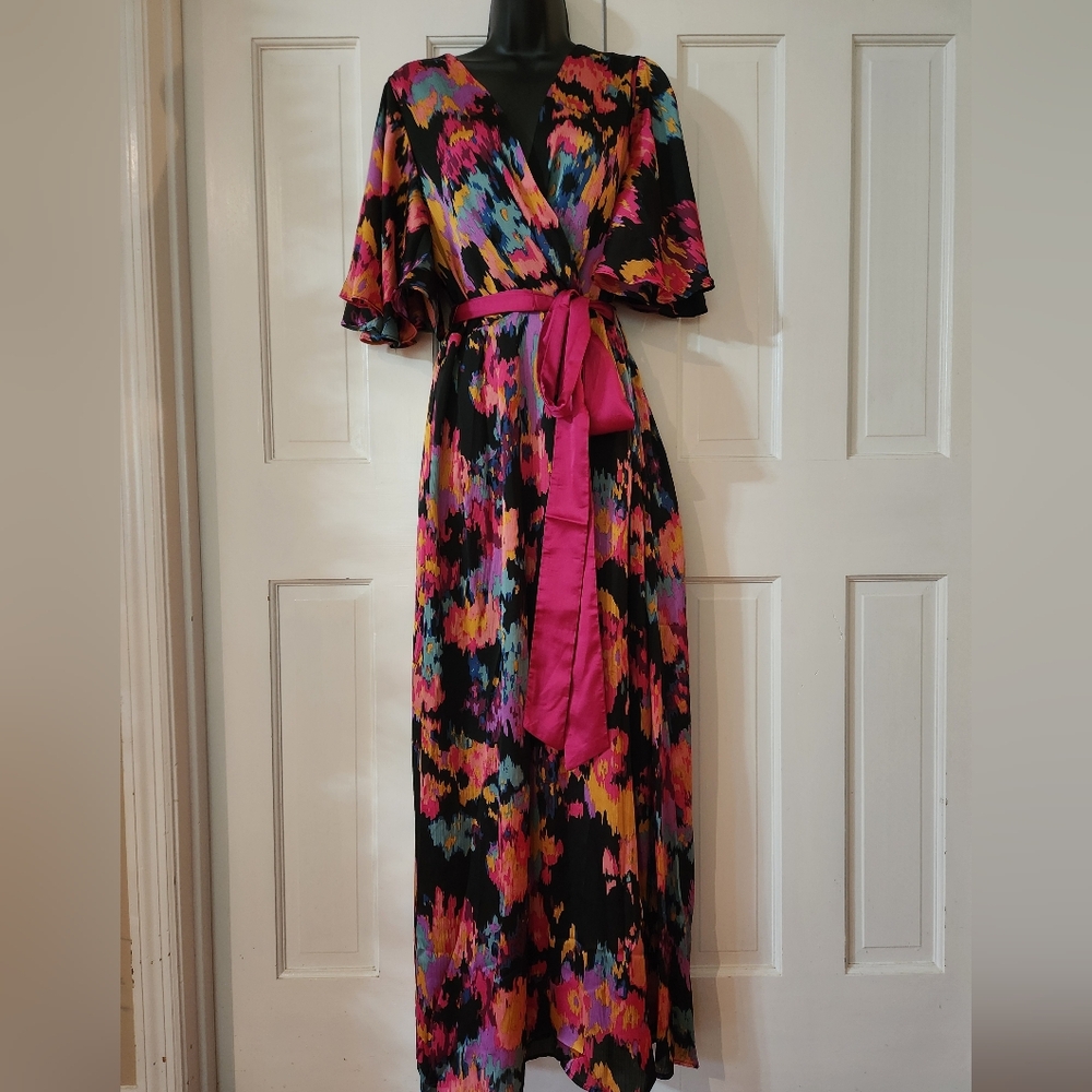 Elegant Multicolor Maxi Dress - Womens Size: Large - New With Tags